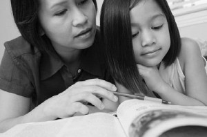Teaching girl to read